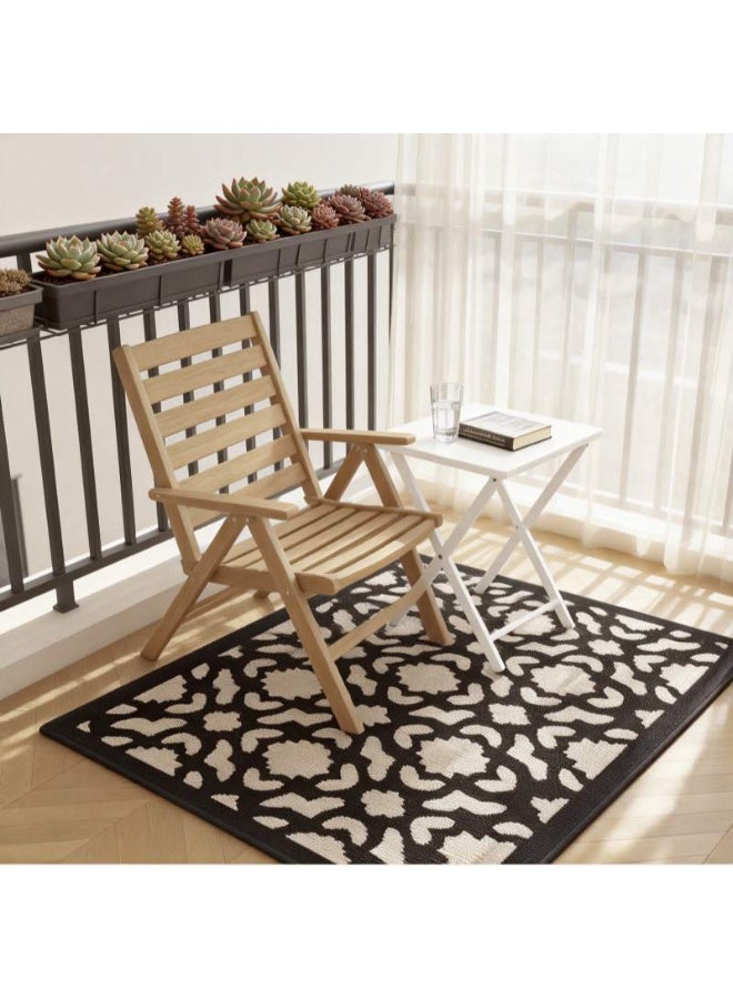 1pc Non-Slip Door Mat, 60*90cm Front Door Mat, Dirt-Scraping Welcome Mat, Durable Thick Mat For All Seasons, Suitable For Home Entrance, Garage, And Garden Entrance, Black And White - Image 2